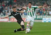 13 April 2007; Darragh Ryan, Cork City, is tackled by Derek Pender, Shamrock Rovers. Cork City v Shamrock Rovers, eircom League Premier Division, Turner’s Cross, Cork. Picture credit: Brendan Moran / SPORTSFILE