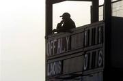 14 April 2007; The scoreboard operator watches the game. Cadbury U21 Leinster Football Final, Laois v Offaly, O'Moore Park, Portlaoise, Co. Laois. Picture credit; Pat Murphy / SPORTSFILE