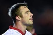 18 October 2014; Ulster's Tommy Bowe dejected after the game. European Rugby Champions Cup 2014/15, Pool 3, Round 1, Leicester Tigers v Ulster, Welford Road, Leicester, England. Picture credit: Ramsey Cardy / SPORTSFILE