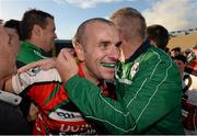 19 October 2014; John Miskella, Ballincollig, is congratuled by supporters after the game. Cork County Senior Football Championship Final, Ballincollig v Carbery Rangers, Pairc Ui Chaoimh, Cork. Photo by Sportsfile