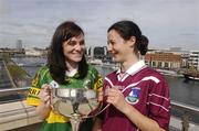 16 April 2007; Pictured at the announcement of the venues for the Semi-Finals of the Suzuki Ladies National Football League was Kerry player Grainne Ni Mhaille, left, and Galway player Ann Marie McDonough. The Suzuki Ladies National Football League Semi-Finals take place this weekend. Sir John Rogerson's Quay, Dublin. Photo by Sportsfile