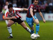 17 April 2007; Aidan O' Keefe, Drogheda United, in action against Ken Oman, Derry City. Setanta Cup Group 1, Drogheda United v Derry City, United Park, Drogheda, Co. Louth. Picture credit; David Maher / SPORTSFILE
