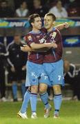 20 April 2007; Drogheda United's Shane Robinson, right, celebrate with team-mate Stephen Bradley after scoring his second goal. eircom League Premier Division, Shamrock Rovers v Drogheda United, Tolka Park, Dublin. Photo by Sportsfile