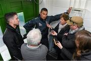21 October 2014; Connacht head coach Pat Lam speaking to members of the media during a press conference ahead of their European Rugby Challenge Cup, Pool 2, Round 2, match against Exeter Chiefs on Saturday. The Sportsground, Galway. Picture credit: Diarmuid Greene / SPORTSFILE