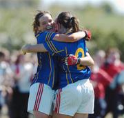 18 April 2007; Hilary Griffin, left, and Sarah Kearns, St. Leo's, Carlow, celebrate at the end of the game. Pat The Baker Post Primary Schools All-Ireland Senior A Finals, St. Leo's, Carlow v Loreto, Fermoy, Cork, Leahy Park, Cashel, Co. Tipperary. Picture credit: David Maher / SPORTSFILE