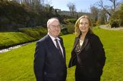 4 April 2007; The Irish Independent launched the Golfers Monthly Medal award scheme. Pictured at the announcement were Denis Kane, Druids Glen Chief Executive, and Aileen Strachen, Director of Sales and Marketing, Marriott Hotel & Country Club. Druids Glen Golf Resort, Co. Wicklow. Picture credit: Matt Browne / SPORTSFILE