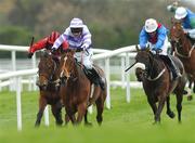 24 April 2007; Clopf, with Barry Geraghty up, centre, on their way to winning the DNG Nationwide Cross Country Steeplechase ahead of eventual 3rd place Rindoon, left, with Michael Darcy up, and eventual 2nd, Holly Tree, with Andrew McCoy up. Punchestown National Hunt Festival, Punchestown Racecourse, Co. Kildare. Photo by Sportsfile