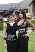 24 April 2007; Jane Newman, from Dublin, winner of the Newbridge Silverware Best dressed Lady competition with model Andrea Roche at the Punchestown National Hunt Festival. Punchestown Racecourse, Co. Kildare. Picture credit: David Maher / SPORTSFILE