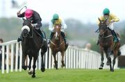 24 April 2007; Mansony, with Davy Russell up, on their way to winning the Kerrygold Champion Steeplechase ahead of Our Ben, centre, with Ruby Walsh up, and Newmill, right, with Andrew McNamara up. Punchestown National Hunt Festival, Punchestown Racecourse, Co. Kildare. Photo by Sportsfile