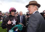 24 April 2007; Jockey Davy Russell with the trainer of winning horse Mansony after winning the Kerrygold Champion Steeplechase. Punchestown National Hunt Festival, Punchestown Racecourse, Co. Kildare. Photo by Sportsfile