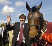 26 April 2007; Trainer Enda Bolger with Spot Thedifference after victory in the Avon Ri Corporate & Leisure Resort Cross Country Steeplechase. Punchestown National Hunt Festival, Punchestown Racecourse, Co. Kildare. Picture credit: Pat Murphy / SPORTSFILE