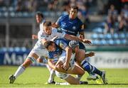 26 October 2014; Isaac Boss, Leinster, is tackled by Brice Mach, Castres. European Rugby Champions Cup 2014/15, Pool 2, Round 2, Castres Olympique v Leinster. Stade Pierre Antoine, Castres, France. Picture credit: Stephen McCarthy / SPORTSFILE