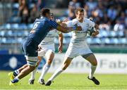 26 October 2014; Zane Kirchner, Leinster, is tackled by Piula Faasalele, Castres. European Rugby Champions Cup 2014/15, Pool 2, Round 2, Castres Olympique v Leinster. Stade Pierre Antoine, Castres, France. Picture credit: Stephen McCarthy / SPORTSFILE