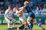 26 October 2014; Rhys Ruddock, Leinster, is tackled by Jannie Bornman and Richie Gray, right, Castres. European Rugby Champions Cup 2014/15, Pool 2, Round 2, Castres Olympique v Leinster. Stade Pierre Antoine, Castres, France. Picture credit: Stephen McCarthy / SPORTSFILE