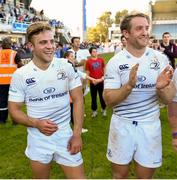 26 October 2014; Ian Madigan, left, and Luke Fitzgerald, Leinster, following their side's victory. European Rugby Champions Cup 2014/15, Pool 2, Round 2, Castres Olympique v Leinster. Stade Pierre Antoine, Castres, France. Picture credit: Stephen McCarthy / SPORTSFILE