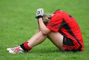 24 April 2007; A dejected Katie Duignan, Ballinamore Post Primary, Leitrim, at the final whistle. Pat the Baker Post Primary Schools All-Ireland Junior C Finals, Ballinamore Post Primary, Leitrim v St. Catherines, Armagh, Kingspan Breffni Park, Co. Cavan. Picture credit: Oliver McVeigh / SPORTSFILE