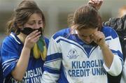 25 April 2007; Intermediate School, Killorglin, Kerry, players Christina O'Sullivan, left, and Carey Clifford show their disapointment after the game. Pat the Baker Post Primary Schools All-Ireland Junior A Finals, St. Mary's Edenderry, Offaly v Intermediate School, Killorglin, Kerry, Gaelic Grounds, Co. Limerick. Picture credit: Pat Murphy / SPORTSFILE