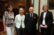 11 April 2007; Cecil Whelan, Links Golf Society Secretary, with, from left, Sharon Smurfit, Judy Maguire, and Mary Davis, of Special Olympics Ireland, before the presention of cheques to Ireland's well-deserving Charities. Burlington Hotel, Dublin. Picture credit: Brendan Moran / SPORTSFILE