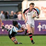 27 April 2007; Tommy Bowe, Ulster, is tackled by Steve Swindall, Glasgow Warriors. Magners League, Ulster v Glasgow Warriors, Ravenhill Park, Belfast, Co. Antrim. Picture credit: Oliver McVeigh / SPORTSFILE