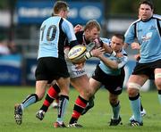 27 April 2007; Roger Wilson, Ulster, is tackled by Graeme Beveridge and Dan Parks, Glasgow Warriors. Magners League, Ulster v Glasgow Warriors, Ravenhill Park, Belfast, Co. Antrim. Picture credit: Oliver McVeigh / SPORTSFILE