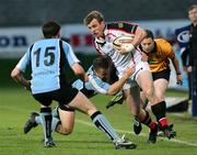 27 April 2007; Tommy Bowe, Ulster, is tackled by Graeme Beveridge, Glasgow Warriors. Magners League, Ulster v Glasgow Warriors, Ravenhill Park, Belfast, Co. Antrim. Picture credit: Oliver McVeigh / SPORTSFILE