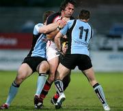 27 April 2007; Neil Best, Ulster, is tackled by John Beattie and Thom Evans, Glasgow Warriors. Magners League, Ulster v Glasgow Warriors, Ravenhill Park, Belfast, Co. Antrim. Picture credit: Oliver McVeigh / SPORTSFILE