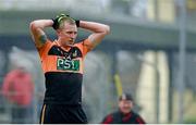 26 October 2014; Kieran Donaghy, Austin Stacks, reacts after his side missed a scoring opportunity during the second half. Kerry County Senior Football Championship Final, Austin Stacks v Mid Kerry. Austin Stack Park, Tralee, Co. Kerry. Picture credit: Diarmuid Greene / SPORTSFILE