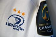 26 October 2014; A detailed view of the Leinster crest and European Rugby Champions Cup branding. European Rugby Champions Cup 2014/15, Pool 2, Round 2, Castres Olympique v Leinster. Stade Pierre Antoine, Castres, France. Picture credit: Stephen McCarthy / SPORTSFILE