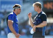 26 October 2014; Leinster forwards coach Leo Cullen with Rhys Ruddock, left. European Rugby Champions Cup 2014/15, Pool 2, Round 2, Castres Olympique v Leinster. Stade Pierre Antoine, Castres, France. Picture credit: Stephen McCarthy / SPORTSFILE