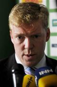 8 May 2007; Republic of Ireland manager Stephen Staunton speaking at the squad announcement for the US Cup. Republic of Ireland Squad Announcement, Clarion Hotel, Dublin Airport. Picture credit: Ray McManus / SPORTSFILE