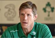 29 October 2014; Ireland forwards coach Simon Easterby during a press conference ahead of their Guinness Series Autumn Internationals against South Africa, Georgia and Australia. Ireland Rugby Press Conference, Drawing Room, Carton House, Maynooth, Co. Kildare. Picture credit: Stephen McCarthy / SPORTSFILE
