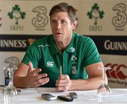 29 October 2014; Ireland forwards coach Simon Easterby during a press conference ahead of their Guinness Series Autumn Internationals against South Africa, Georgia and Australia. Ireland Rugby Press Conference, Drawing Room, Carton House, Maynooth, Co. Kildare. Picture credit: Stephen McCarthy / SPORTSFILE