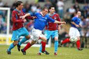 12 May 2007; Mark Dickson, Linfield, in action against Graham Gartland and Steven Bradley, Drogheda United. Setanta Sports Cup Final, Linfield v Drogheda United, Windsor Park, Belfast, Co. Antrim. Picture credit: Russell Pritchard / SPORTSFILE