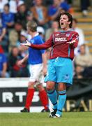 12 May 2007; Drogheda United's Stuart Byrne celebrates before his goal is disallowed. Setanta Sports Cup Final, Linfield v Drogheda United, Windsor Park, Belfast, Co. Antrim. Picture credit: Russell Pritchard / SPORTSFILE