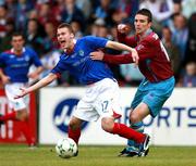 12 May 2007; Peter Thompson, Linfield, in action against Brian Shelley, Drogheda United. Setanta Sports Cup Final, Linfield v Drogheda United, Windsor Park, Belfast, Co. Antrim. Picture credit: Russell Pritchard / SPORTSFILE