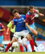 12 May 2007; Noel Bailie, Linfield, in action against Declan O'Brien, Drogheda United. Setanta Sports Cup Final, Linfield v Drogheda United, Windsor Park, Belfast, Co. Antrim. Photo by Sportsfile