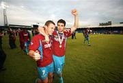 12 May 2007; Drogheda United's Damien Lynch and Shane Robinson celebrate after the game. Setanta Sports Cup Final, Linfield v Drogheda United, Windsor Park, Belfast, Co. Antrim. Picture credit: Russell Pritchard / SPORTSFILE