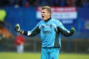 12 May 2007; Mikko Vilmunen, Drogheda United, celebrates towards the supporters at the final whistle. Setanta Sports Cup Final, Linfield v Drogheda United, Windsor Park, Belfast, Co. Antrim. Picture credit: Russell Pritchard / SPORTSFILE