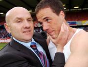 12 May 2007; Drogheda United manager Paul Doolin and Graham Gartland celebrate at the end of the game. Setanta Sports Cup Final, Linfield v Drogheda United, Windsor Park, Belfast, Co. Antrim. Photo by Sportsfile