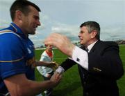 13 May 2007; The Longford Chairman Martin Shelly congratulates Liam Keenan. Bank of Ireland Leinster Senior Football Championship, Longford v Westmeath, Pearse Park, Longford. Picture credit: Ray McManus / SPORTSFILE