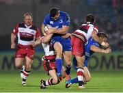 31 October 2014; Noel Reid, Leinster, is tackled by Sam Hidalgo-Clyne, Edinburgh. Guinness PRO12, Round 7, Leinster v Edinburgh, RDS, Ballsbridge, Dublin. Picture credit: Matt Browne / SPORTSFILE