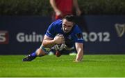 31 October 2014; Jack Conan, Leinster, goes over for his side's second try. Guinness PRO12, Round 7, Leinster v Edinburgh. RDS, Ballsbridge, Dublin. Picture credit: Matt Browne / SPORTSFILE