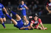 31 October 2014; Zane Kirchner, Leinster, is tackled by Nick McLennan, Edinburgh. Guinness PRO12, Round 7, Leinster v Edinburgh. RDS, Ballsbridge, Dublin. Picture credit: Stephen McCarthy / SPORTSFILE