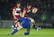 31 October 2014; Magnus Bradbury, Edinburgh, is tackled by Dominic Ryan, Leinster. Guinness PRO12, Round 7, Leinster v Edinburgh. RDS, Ballsbridge, Dublin. Picture credit: Pat Murphy / SPORTSFILE