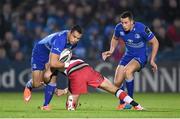 31 October 2014; Ben Te'o, Leinster, is tackled by Andries Strauss, Edinburgh. Guinness PRO12, Round 7, Leinster v Edinburgh. RDS, Ballsbridge, Dublin. Picture credit: Stephen McCarthy / SPORTSFILE