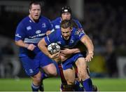 31 October 2014; Jimmy Gopperth, Leinster, is tackled by Magnus Bradbury, Edinburgh. Guinness PRO12, Round 7, Leinster v Edinburgh. RDS, Ballsbridge, Dublin. Picture credit: Matt Browne / SPORTSFILE