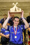 1 November 2014; Munster captain Gary O'Halloran, from Clarina, Limerick, following his side's M.Donnelly GAA Wheelchair Hurling Interprovincial Final victory over Connacht at the Knocknarea Arena, Institute of Technology, Sligo. Picture credit: Stephen McCarthy / SPORTSFILE