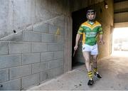 2 November 2014; Kilcormac Killoughey captain Dan Currams leads out his team-mates from the dressing rooms ahead of the game. AIB Leinster GAA Hurling Senior Club Championship, Quarter-Final, Shelmaliers v Kilcormac Killoughey, Wexford Park, Wexford. Picture credit: Barry Cregg / SPORTSFILE