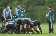 16 May 2007; The forwards go through scrummage practice watched by assistant coach and forwards coach Niall O'Donovan during Ireland squad training. Ireland Rugby Squad Training, University of Limerick, Limerick. Picture credit: Brendan Moran / SPORTSFILE