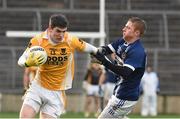 2 November 2014; St. Gall's Terry O'Neill in action against Clontibret's Conor Lavelle, AIB GAA Football Ulster Senior Club Championship Quarter-Final, St. Gall's v Clontibret O'Neills, St Tiernach's Park, Clones, Co. Monaghan. Picture credit: Philip Fitzpatrick / SPORTSFILE.